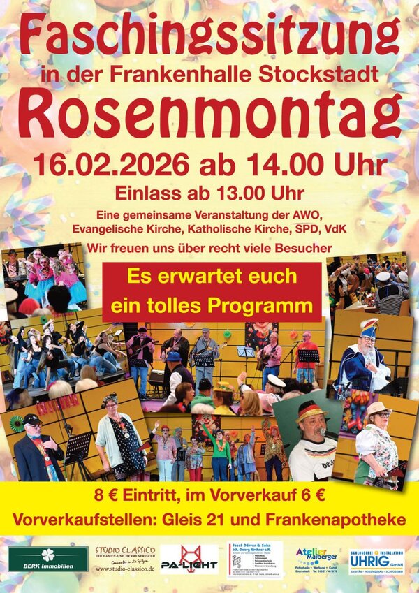 Bild vergr&ouml;&szlig;ern: Einladung Faschingssitzung in Stockstadt