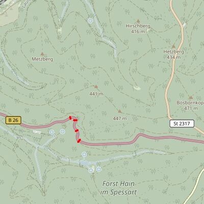 Bild vergr&ouml;&szlig;ern: Neues Tempolimit und Rüttelstreifen für mehr Verkehrssicherheit zwischen Laufach - Kreuzung „Siebenwege“ und Sailauf - Engländerhaus