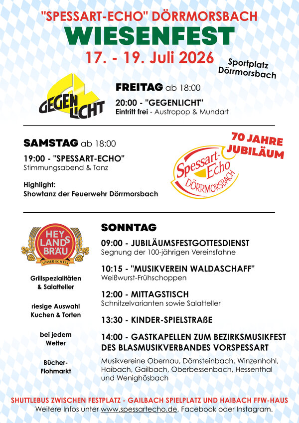 Bild vergr&ouml;&szlig;ern: Programm 2026 Wiesenfest Dörrmorsbach