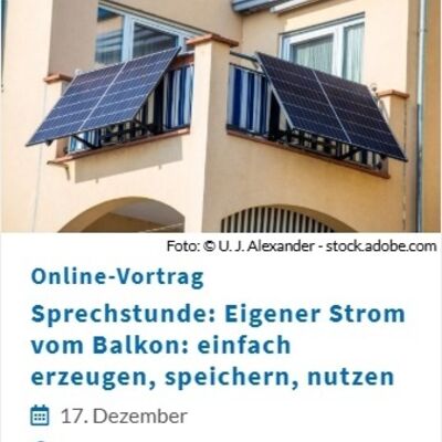 Online-Sprechstunde Balkonkraftwerk